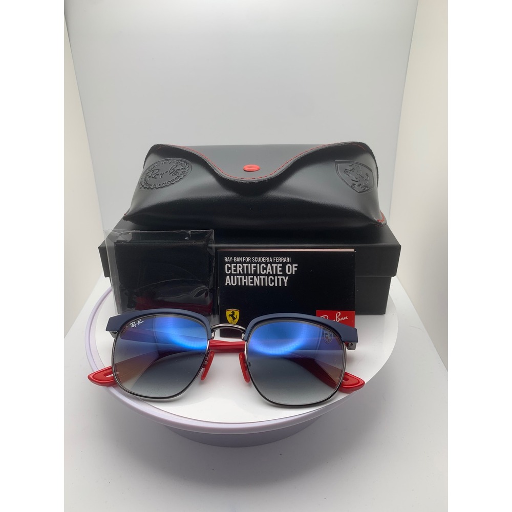 NIB Ray-Ban Scuderia Ferrari RB3698 F072/3M Blue Gunmetal Sunglasses NIB